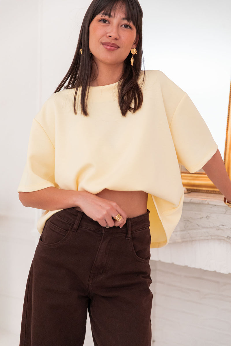 PETER Jaune Pastel - T-Shirt Oversize