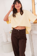 PETER Jaune Pastel - T-Shirt Oversize