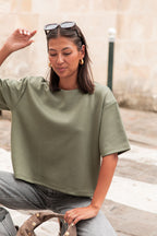 PETER caqui - camiseta oversize