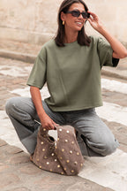 PETER caqui - camiseta oversize