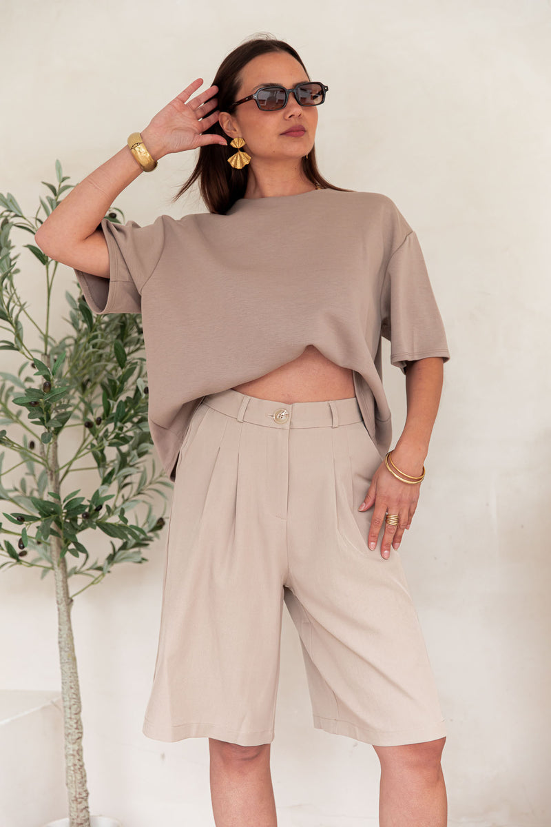 PETER Taupe - T-Shirt Oversize