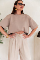 PETER Taupe - T-Shirt Oversize