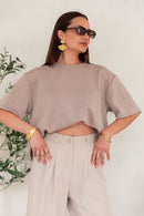 PETER Taupe - T-Shirt Oversize