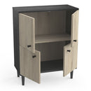 Petit Buffet 4 Portes Effet Bois - Arty - Noir