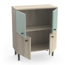 Petit Buffet 4 Portes Effet Bois - Arty - Bois Et Vert