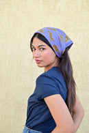 Petit Foulard Fauve - Bleu