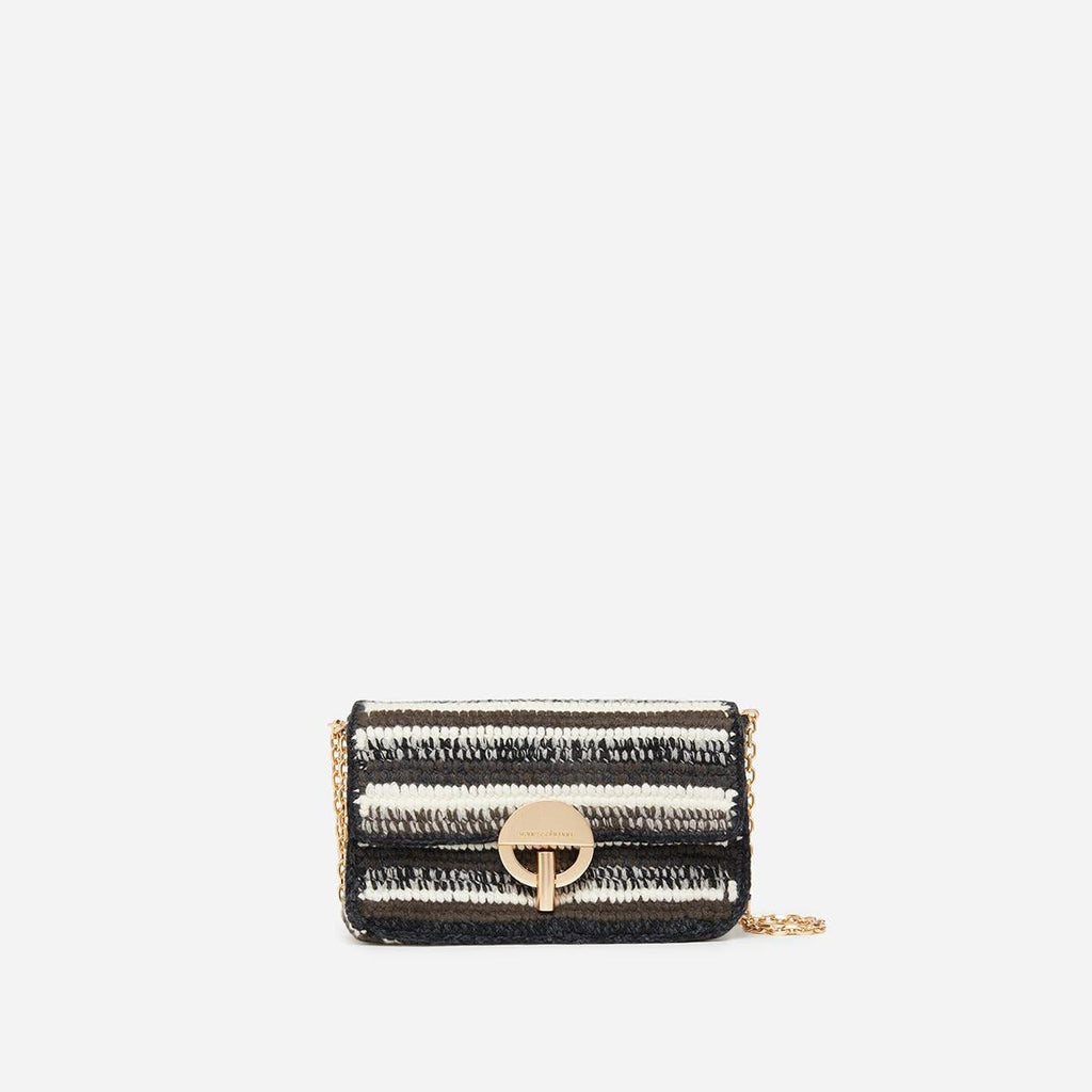 Bolso Moon Pequeño De Lana - Negro/Gris