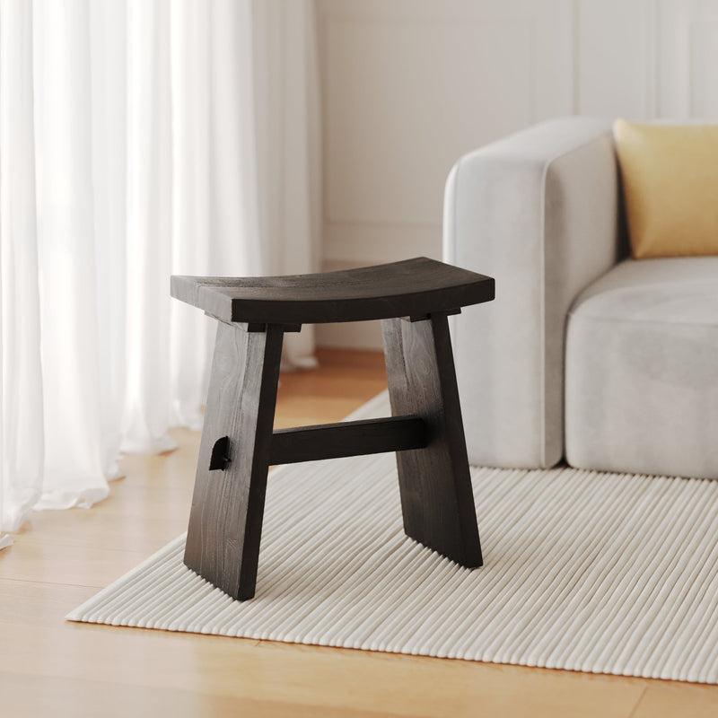 Tabouret Eka en bois noir