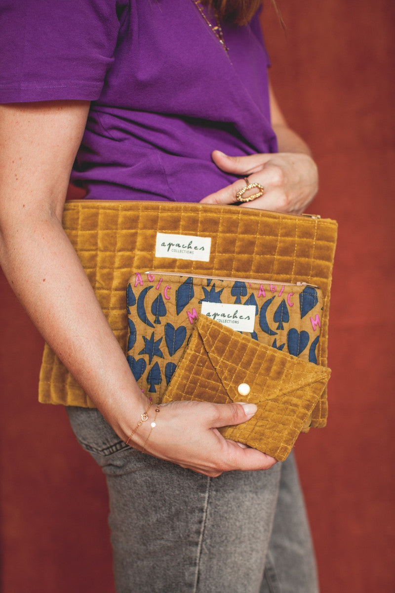 Petite Enveloppe Ravi "Velvet" - Ocre