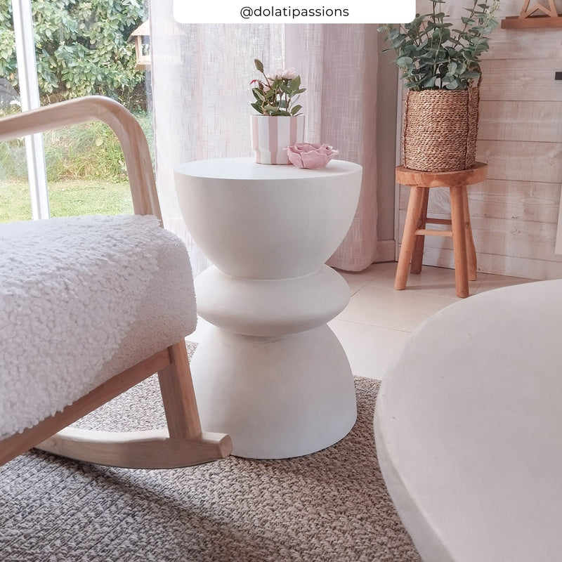 petite table appoint beton blanc maupiti