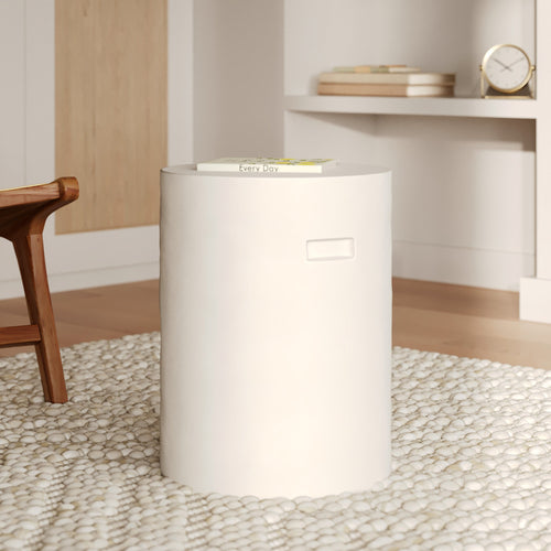 petite table basse ronde blanche santorini en beton