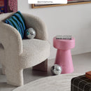 petite table basse rose bonbon glossy metal athena