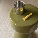 Table d'appoint Athéna en métal vert D30 cm