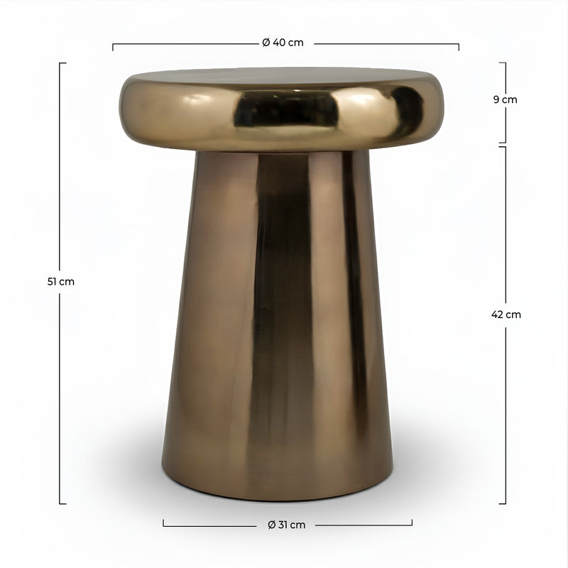 Table d'appoint Anouk en métal doré D40 cm