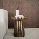 Table d'appoint Anouk en métal doré D40 cm
