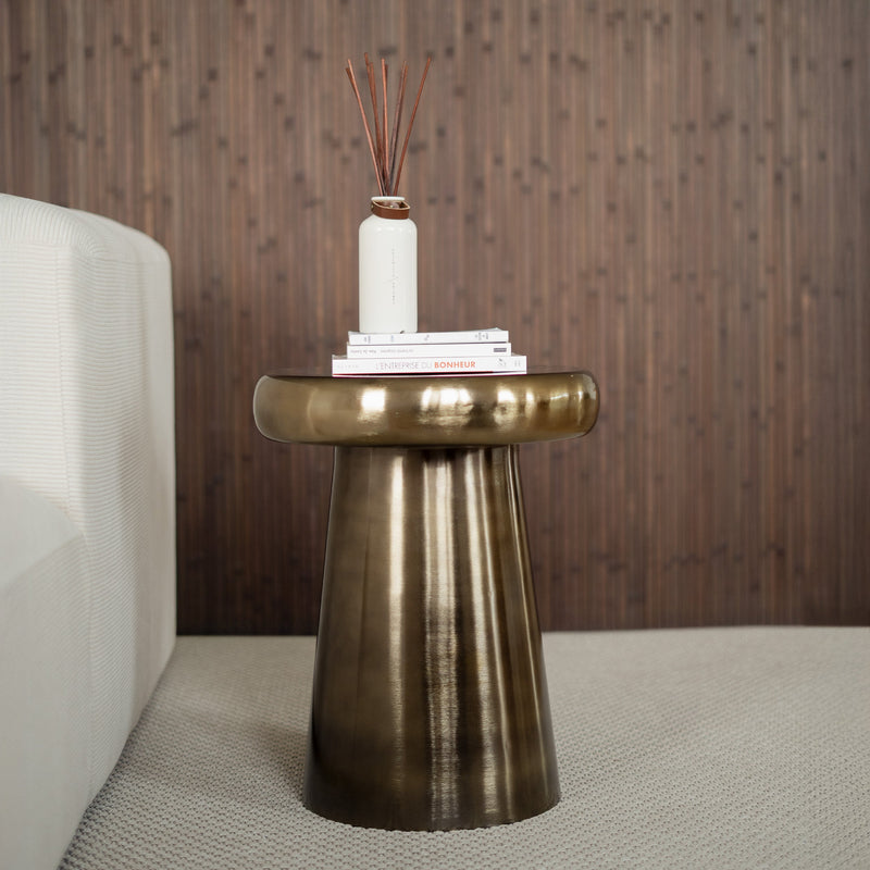 Table d'appoint Anouk en métal doré D40 cm