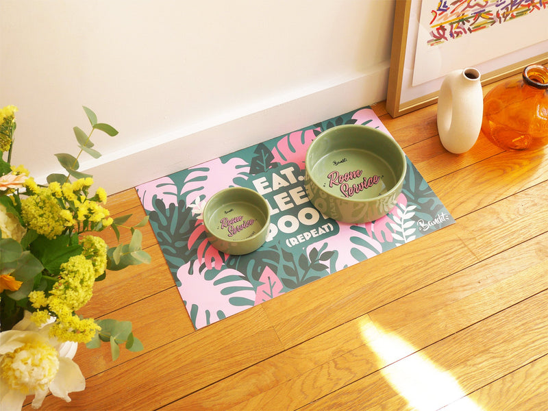 Tapis De Gamelle Eat Sleep Poop - Chien/Chat