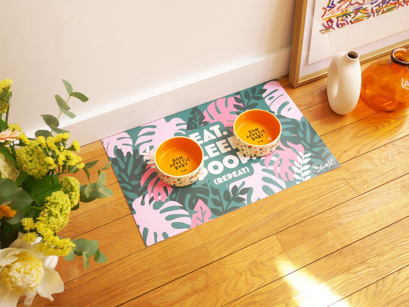 Tapis De Gamelle Eat Sleep Poop - Chien/Chat