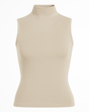 Top Petra Fitted High-Neck - Beige