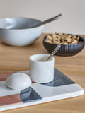 Lira - Jar with Lid - White - Marble