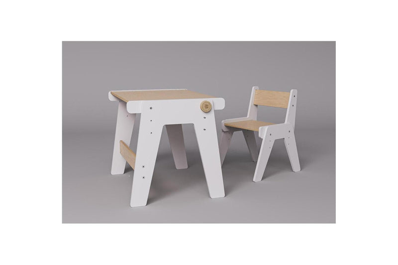 Duo Table & Chaise Évolutives – Blanc