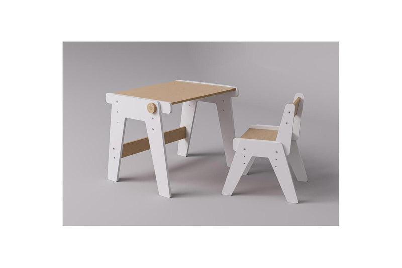 Duo Table & Chaise Évolutives – Blanc