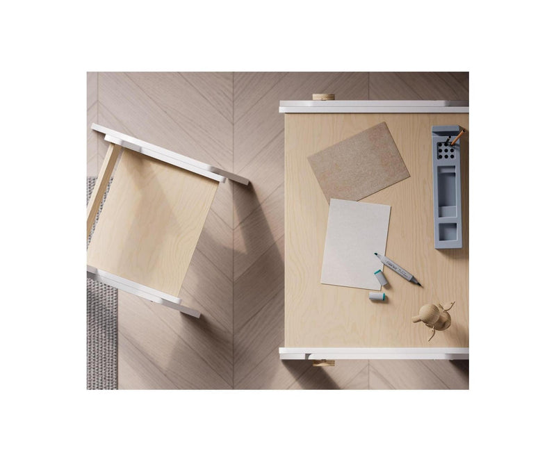 Duo Table & Chaise Évolutives – Blanc