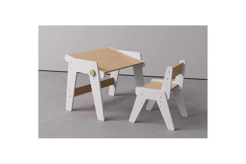 Duo Table & Chaise Évolutives – Blanc