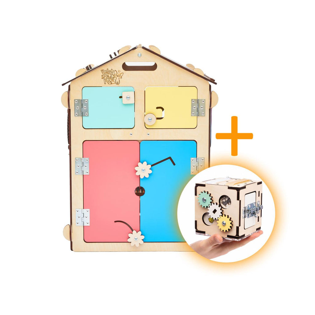 Duo Busy Board Maisonnette Natura & Cube Interactif