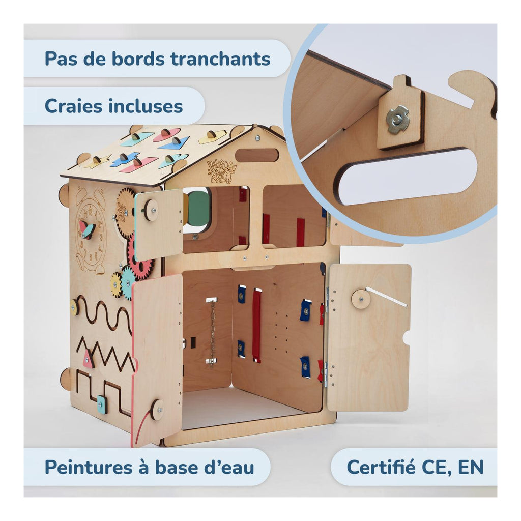 Busy Board Educational Wooden House – Natura