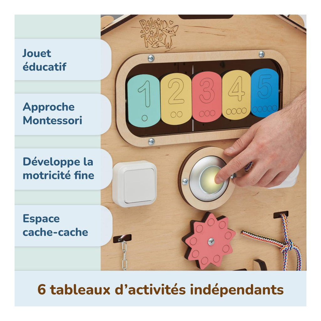 Busy Board Educational Wooden House – Natura