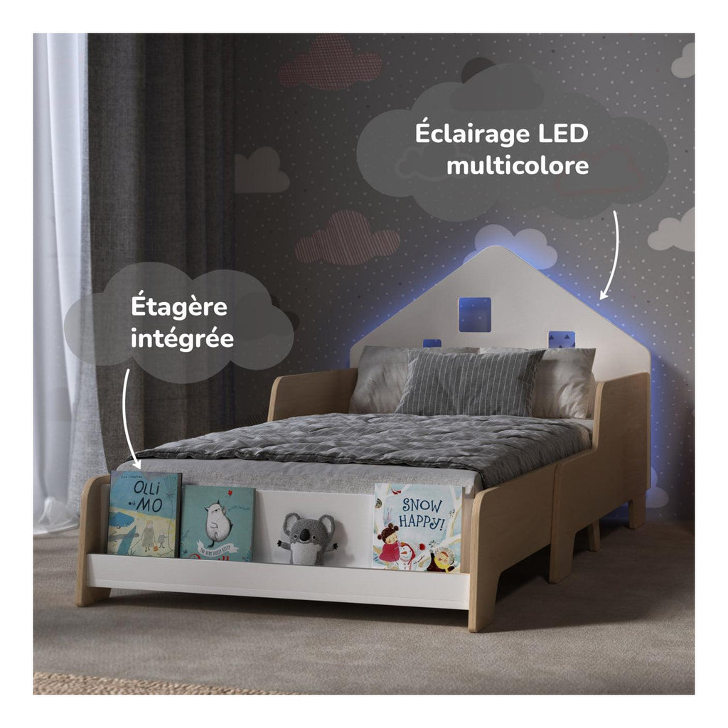 Lit Cabane Extensible Avec Éclairage Led