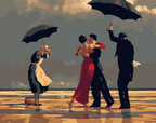 Peinture Par Numéros - Danseurs Rétro Sur La Plage