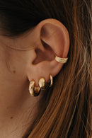 Composition de boucles d'oreilles femme plaqué or