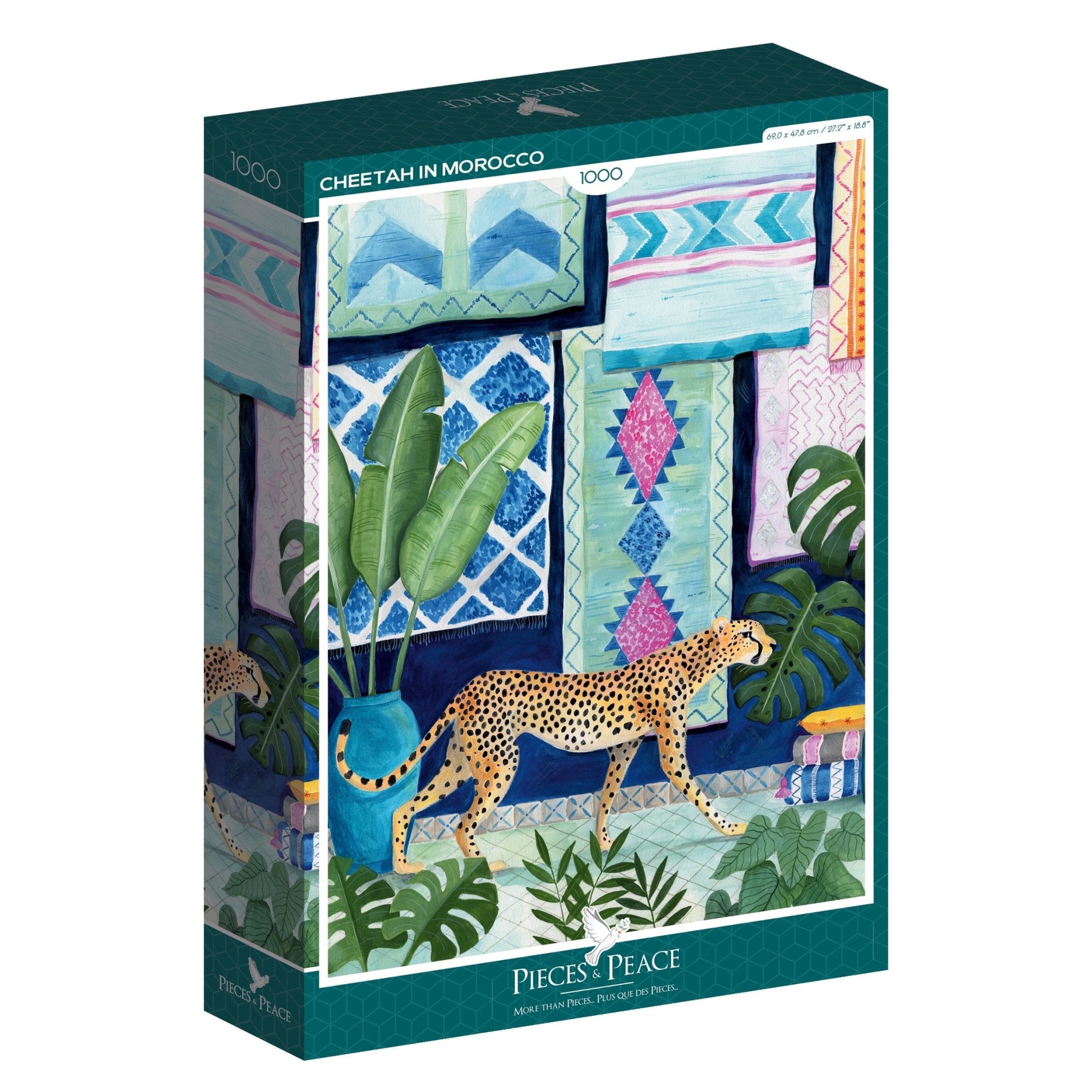 Puzzle 1000 Pièces Pieces & Peace - Guépard au MarocPieces & Peace