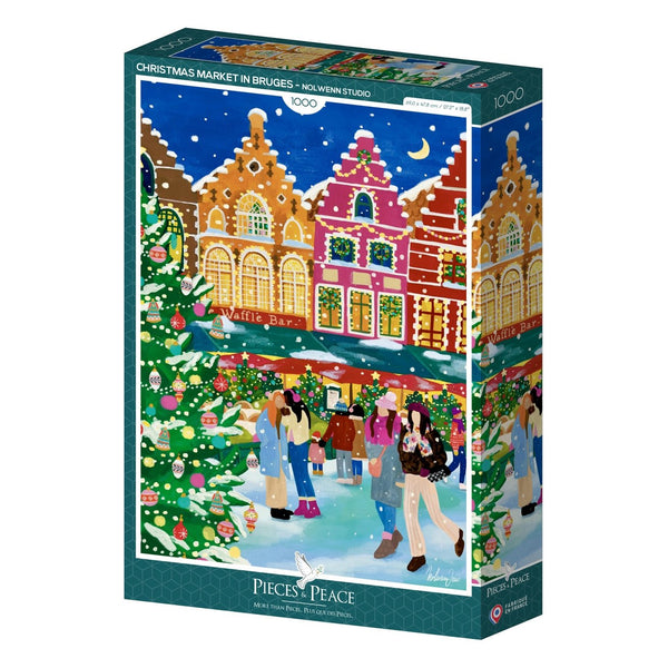 1000 Piece Puzzle Pieces & Peace - Christmas Market in BrugesPieces & Peace