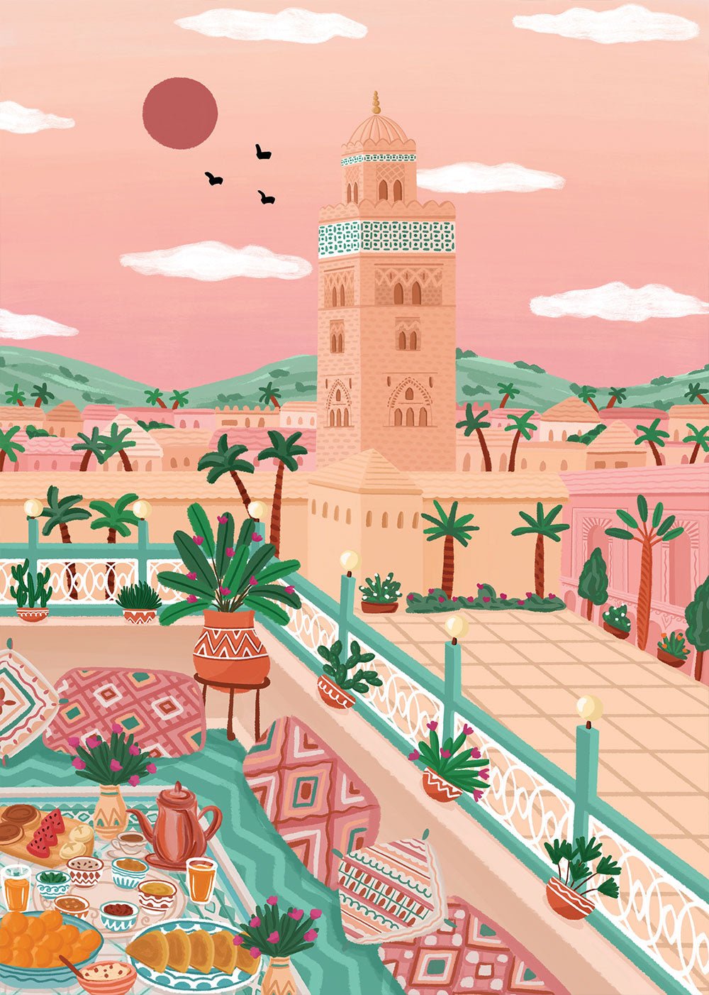 Puzzle 1000 Pièces Pieces & Peace - Mosquée Koutoubia, MarocPieces & Peace