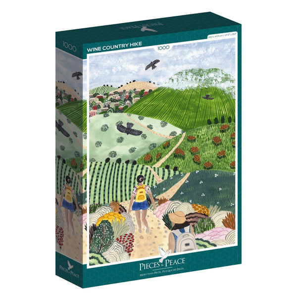 1000 Piece Puzzle Pieces & Peace - Hiking in the VineyardsPieces & Peace