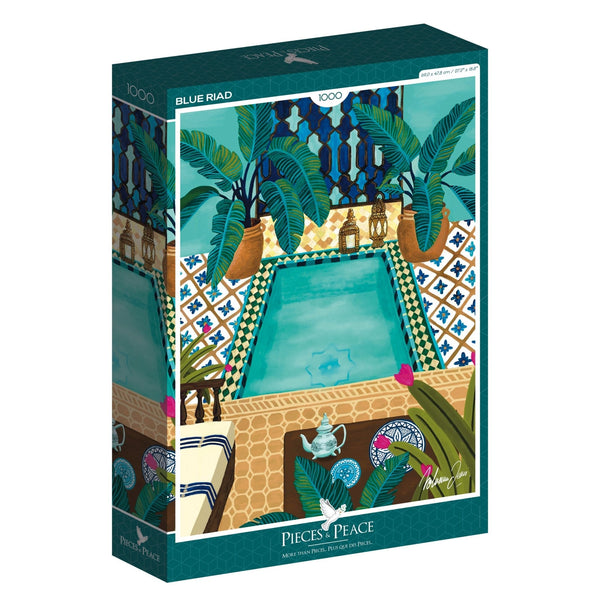 Puzzle 1000 Pièces Pieces & Peace - Riad BleuPieces & Peace