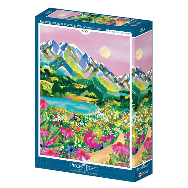 Pieces & Peace 500 Piece Puzzle - Sunrise over the AlpsPieces & Peace