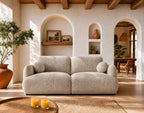 Pietro - Canapé Droit 3 Places - Tissu Texturé - Beige