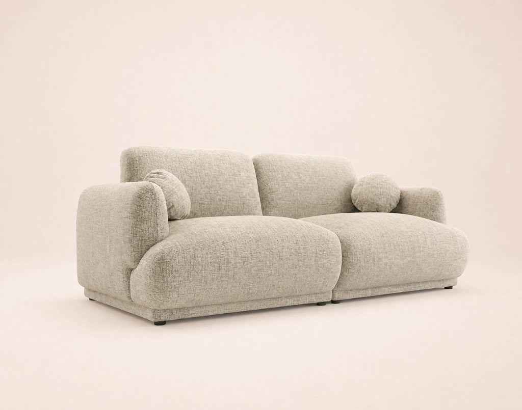 Pietro - Canapé Droit 3 Places - Tissu Texturé - Beige