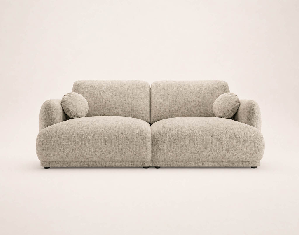 Pietro - Canapé Droit 3 Places - Tissu Texturé - Beige