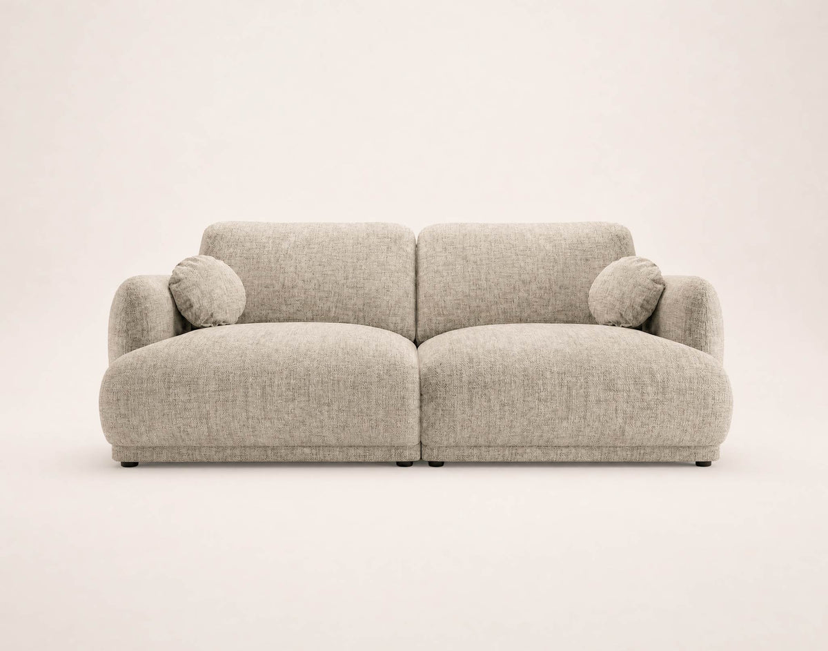 Pietro - Canapé Droit 3 Places - Tissu Texturé - Beige