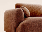 Pietro - Straight 3-Seater Sofa - Textured Fabric - Terracotta