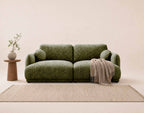 Pietro - Straight 3-Seater Sofa - Textured Fabric - Green