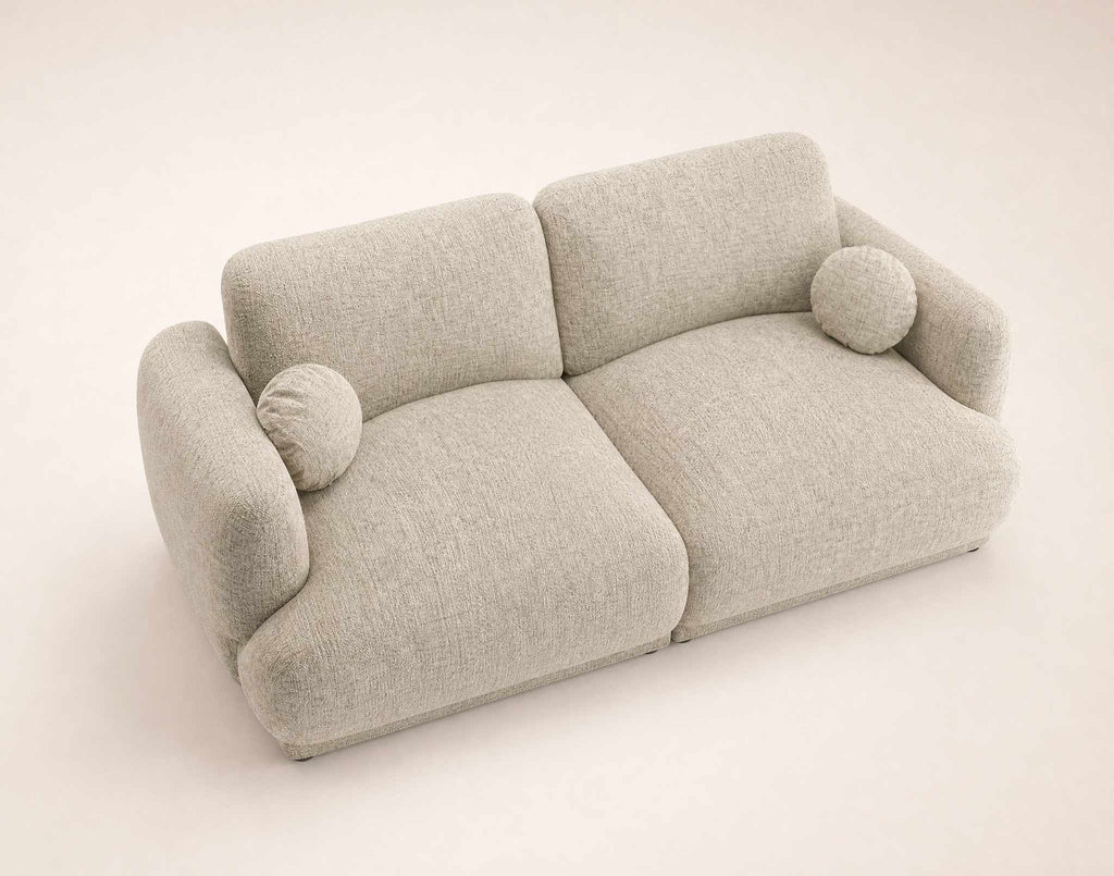 Pietro - Canapé Droit 3 Places - Tissu Texturé - Beige