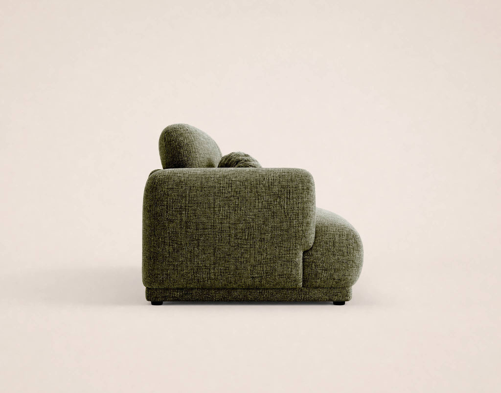 Pietro - Straight 3-Seater Sofa - Textured Fabric - Green