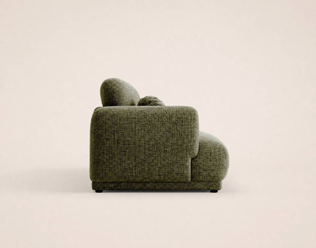 Pietro - Straight 3-Seater Sofa - Textured Fabric - Green