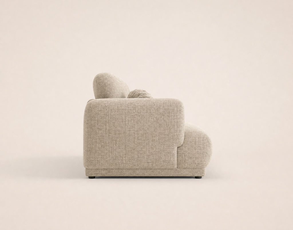 Pietro - Canapé Droit 3 Places - Tissu Texturé - Beige